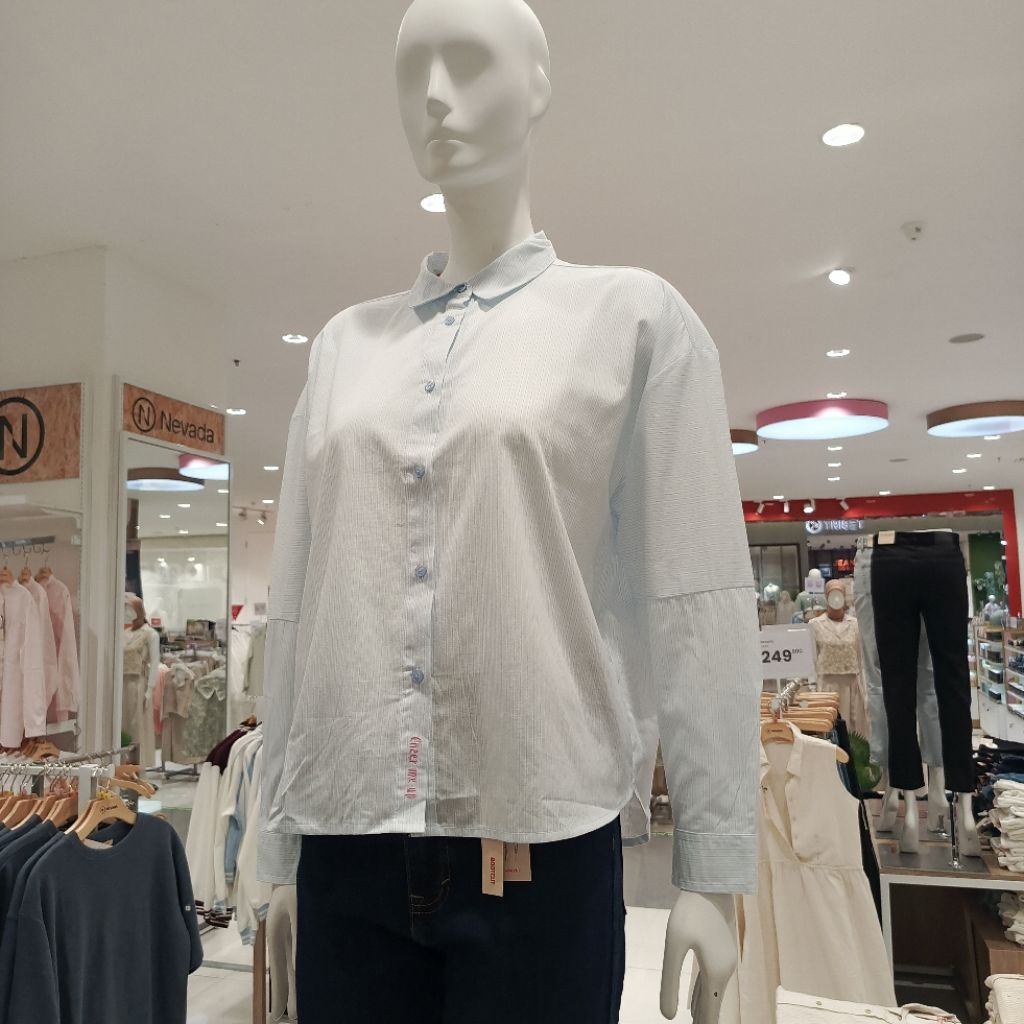 Nevada kemeja lengan panjang wanita dewasa Size S - XL