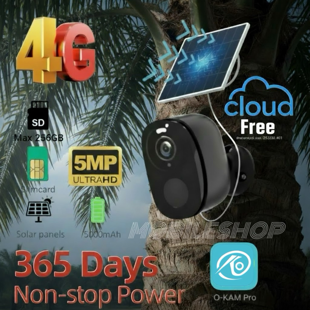 Camera CCTV 4G 5MP Simcard Outdoor Waterproof Night Vision