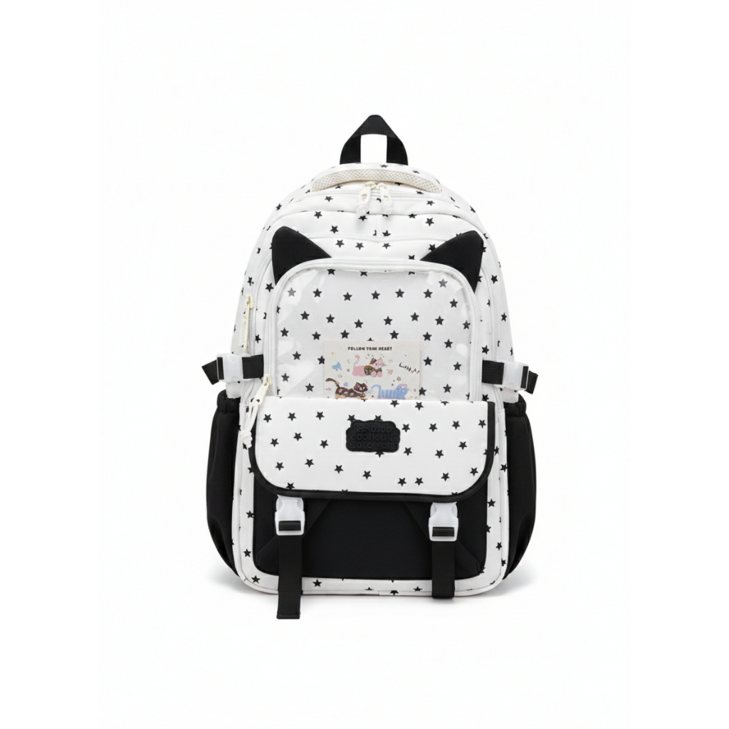 Tas Ransel Anak Kucing Perempuan Premium Anti Air || Tas Ransel Wanita Import Waterproof Besar