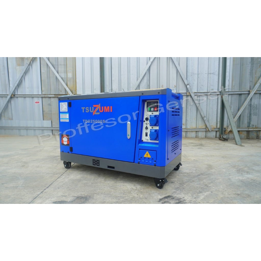 Genset 25 kva 20 kw portable Silent Diesel Generator TSUZUMI TDG25000S 1 phase LINK AMBIL DI TOKO