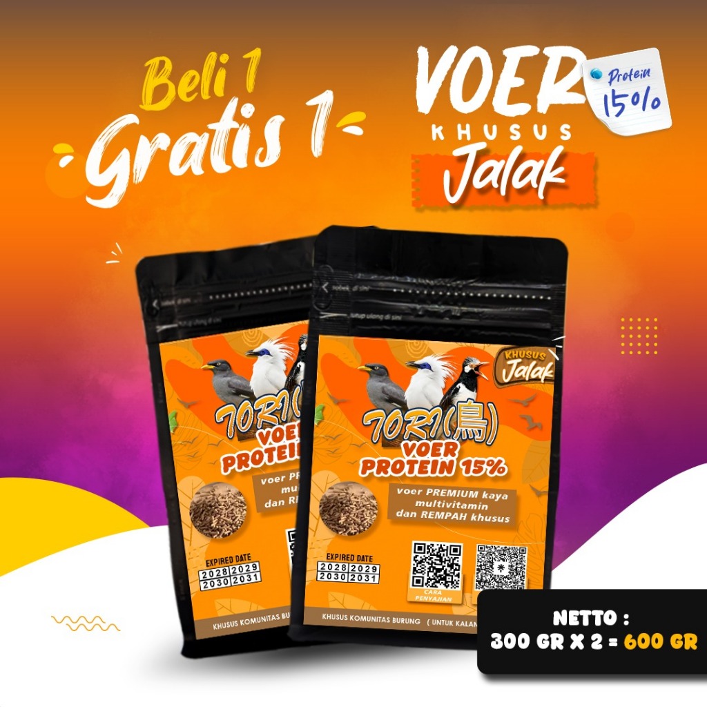 BELI 1 GRATIS  1 MAKANAN BURUNG JALAK | VOER BURUNG JALAK | VOER HARIAN | VOER NUTRISI KOMPLIT | VOE