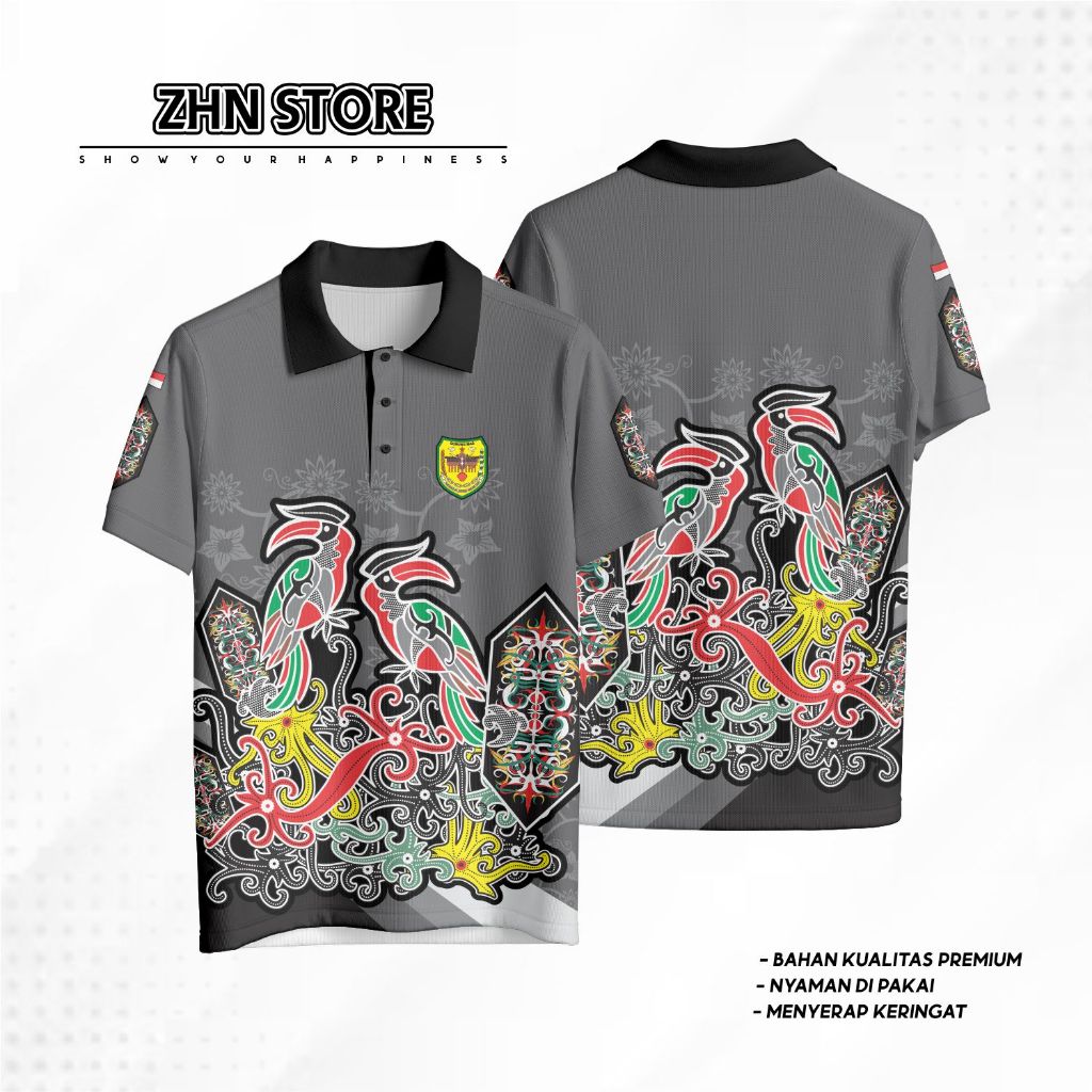 Jersey Kaos Polo Motif Cendrawasih Papua Batik Papua Full Printing Premium