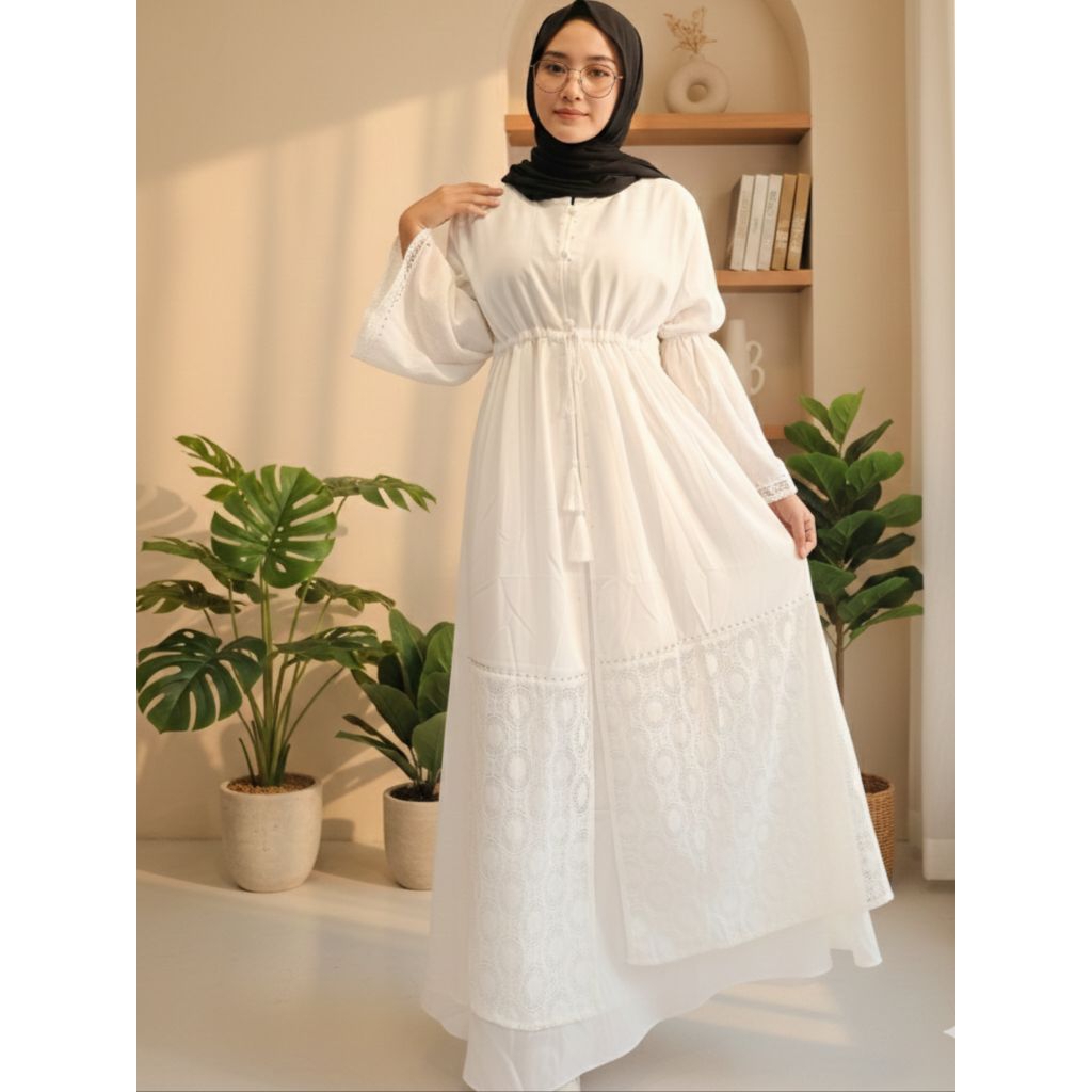 Elegant in White – Abaya Turki Series