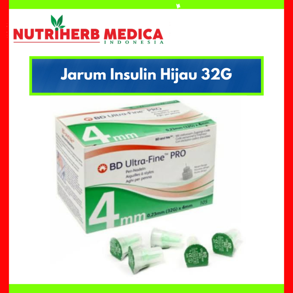 Jarum Insulin Hijau (Hijau BD Ultrafine 32G) Green Insulin Needle
