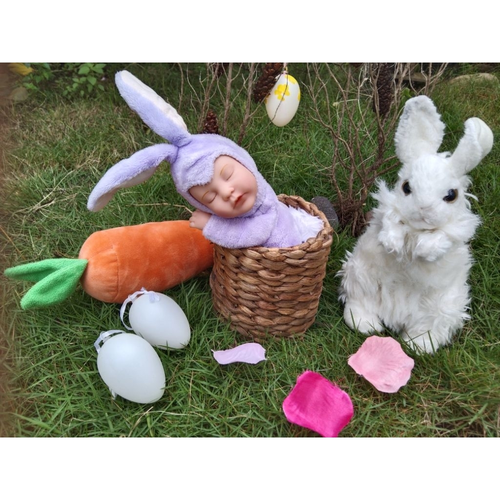 boneka bunny anne geddes vintage ungu