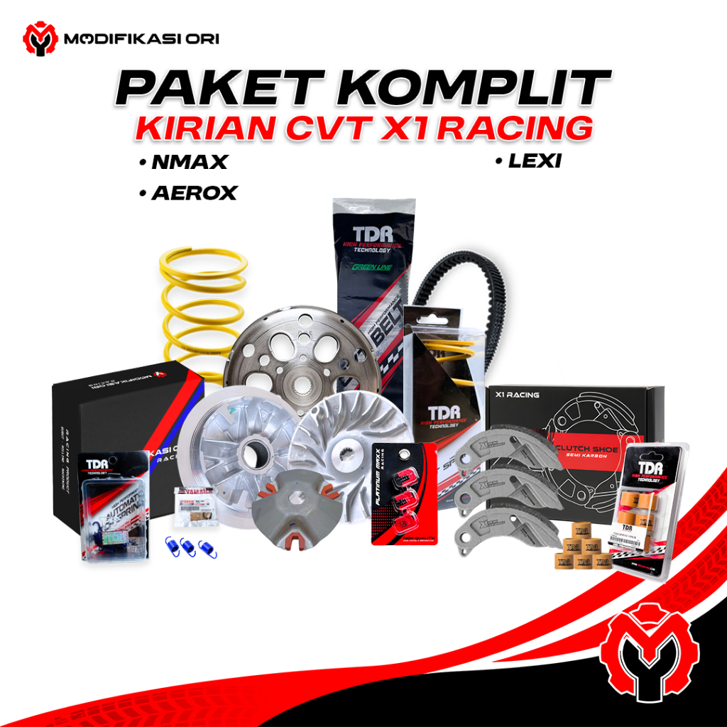 PAKET FULL CVT TDR 2DP - NMAX AEROX LEXI - PER CVT RACING - PAKET FULL KOMPLIT AKSELERASI CVT KIRIAN