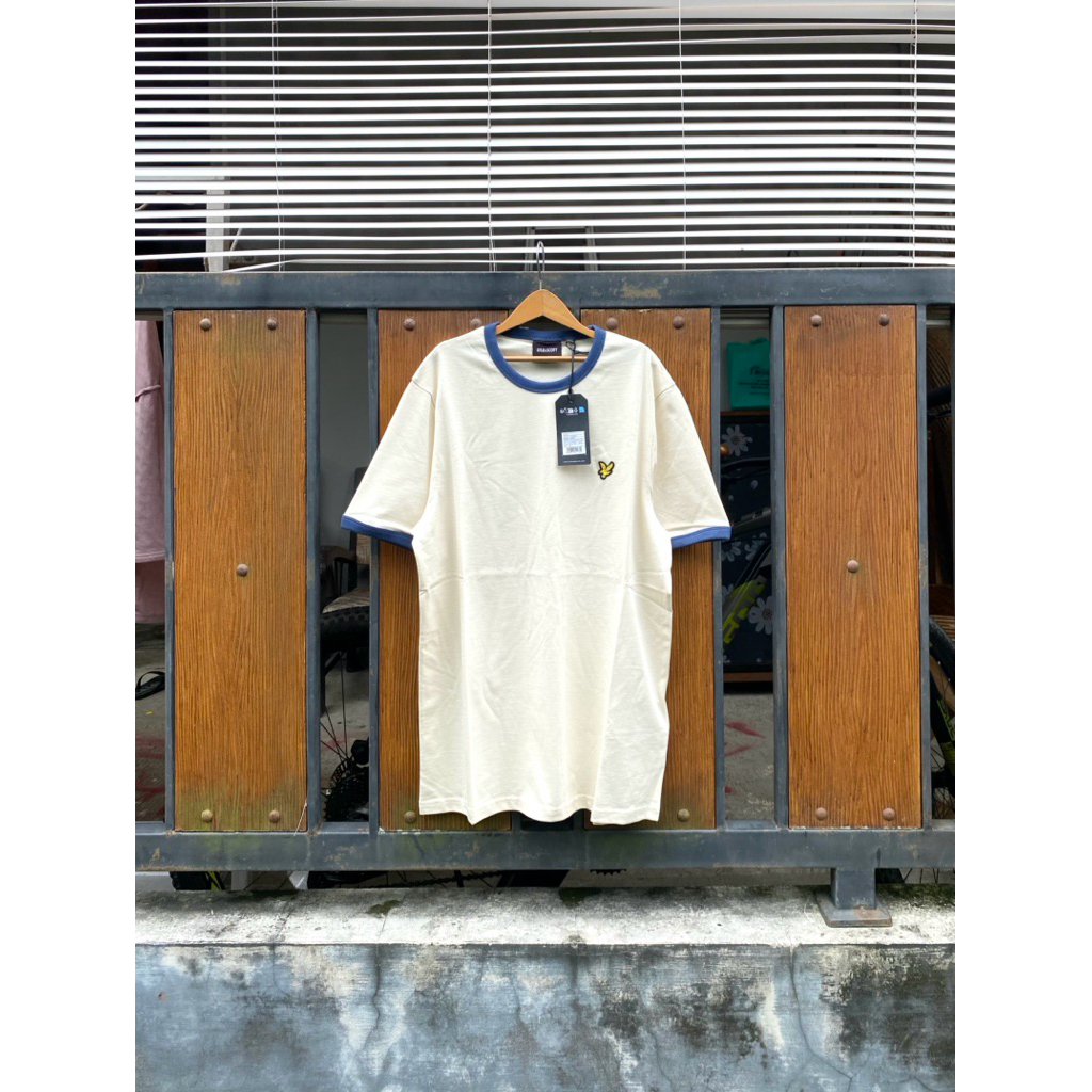 RINGER TSHIRT LYLE N SCOTT ORIGINALS - CREAM BLUE