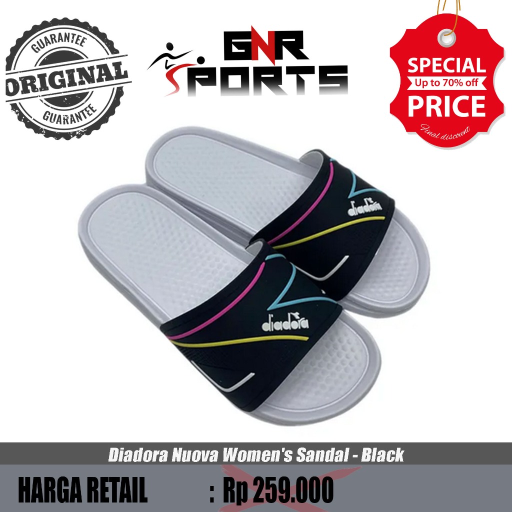 Sandal  Diadora Nuova Women's Sandal - Black Original 100%