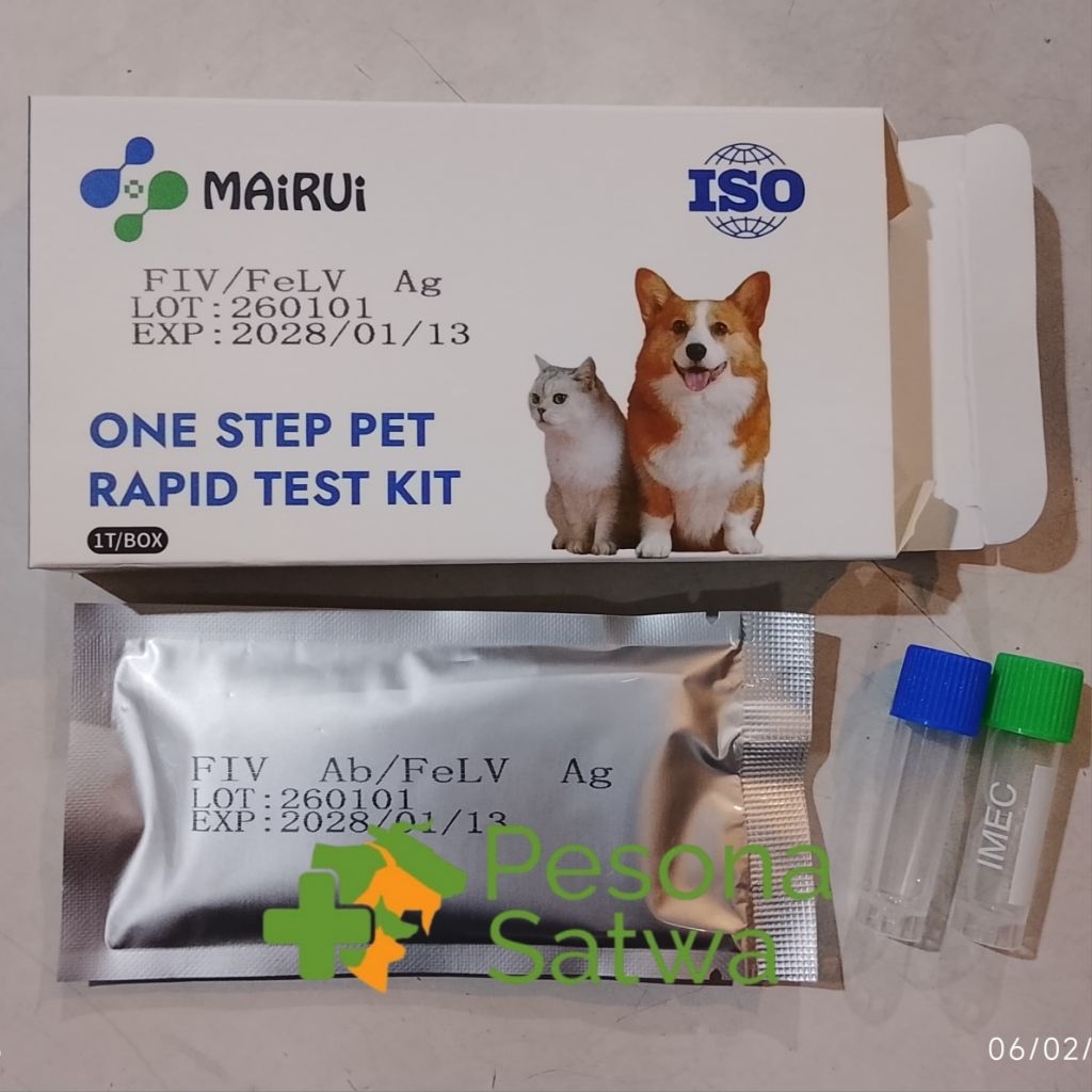 Rapid Test Kit  FIV Ab / FeLV Ag Combo - Kucing Cat - Feline Immuno Deficiency Virus Antibodi / Feli
