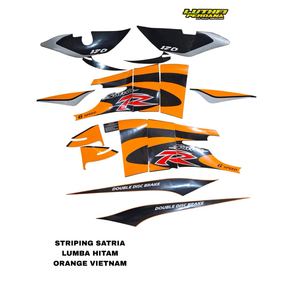 STRIPING SATRIA LUMBA HITAM ORANGE VIETNAM