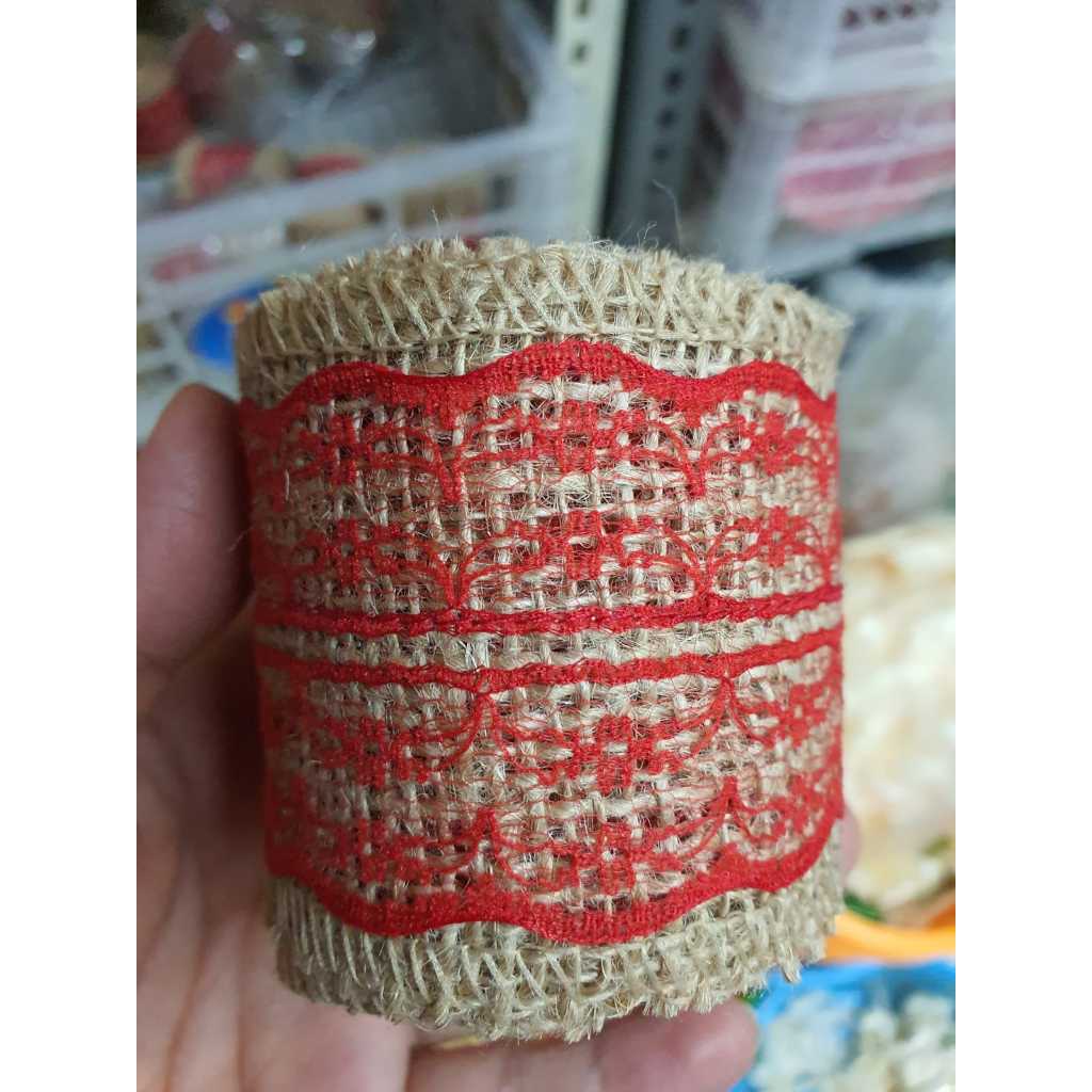 1 roll pita goni renda merah