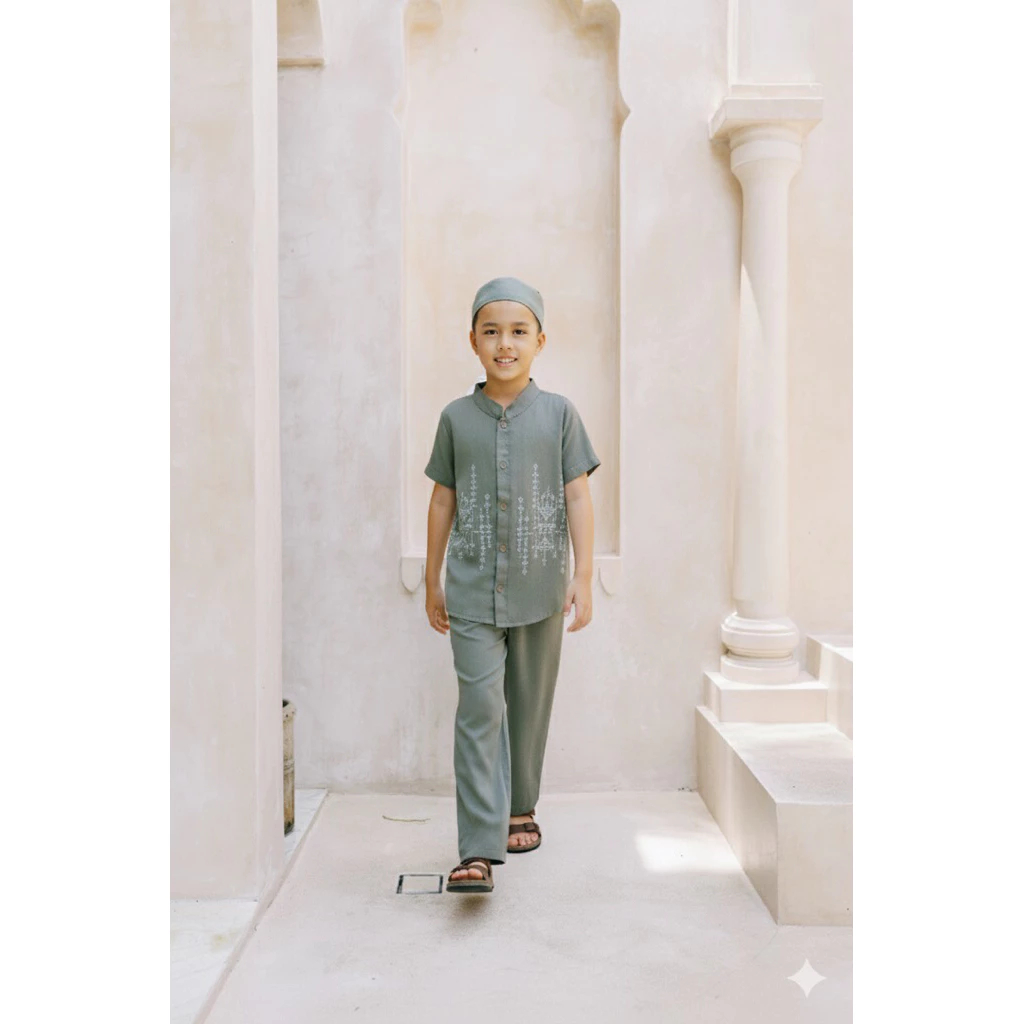 Dialogue Baby Apparel - Raya Collection - Setelan Koko Anak Bilal set Peci - Baju Muslim Anak Laki-L