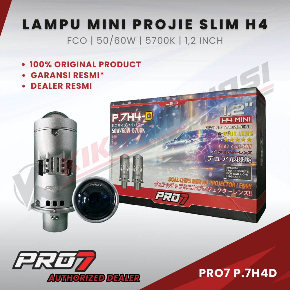 Mini Biled Pro7 P.7H4-D / P7H4D | PnP H4 Lampu Mobil / Motor Semi Laser 50W/60W 5700K