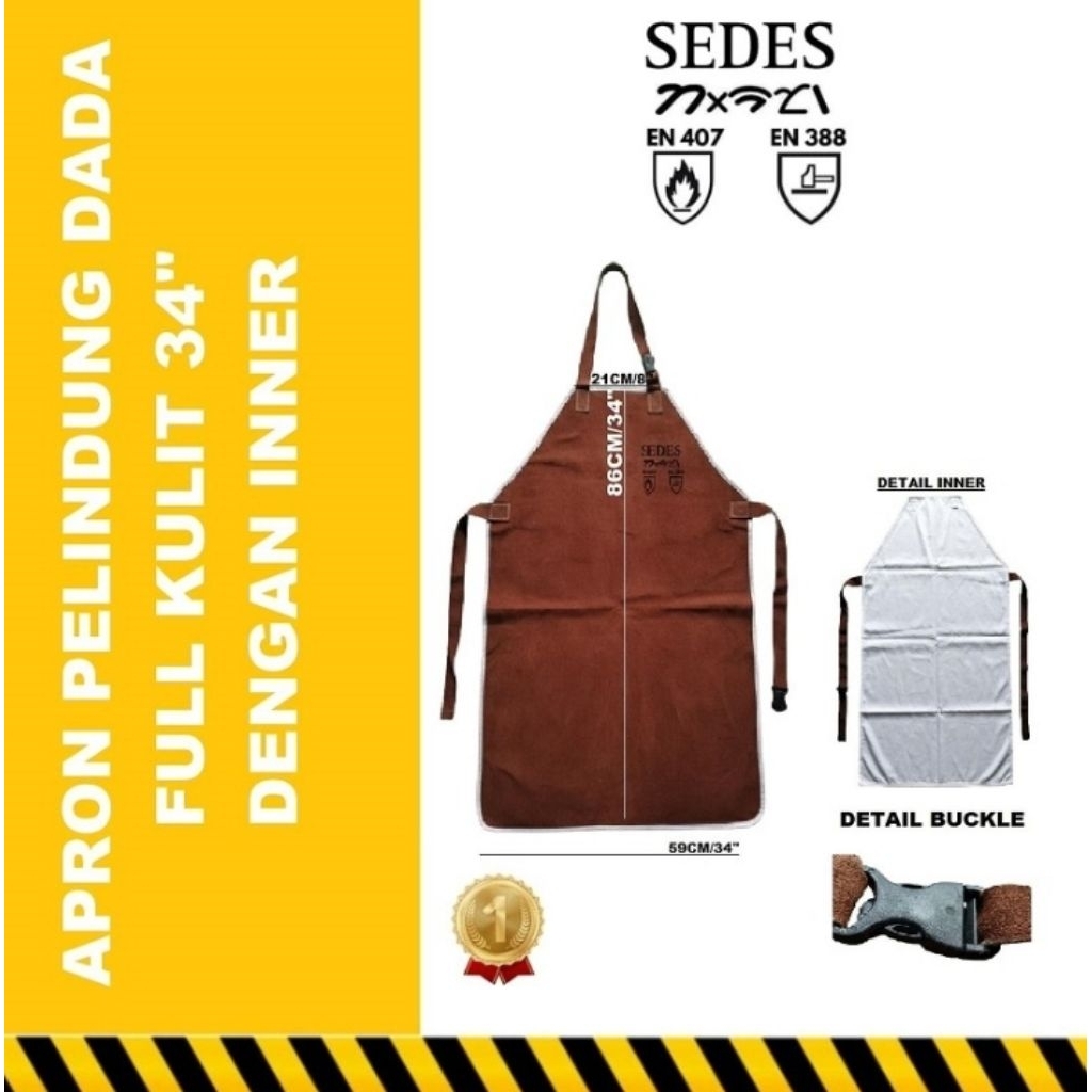 APRON DADA COKLAT LAS KULIT