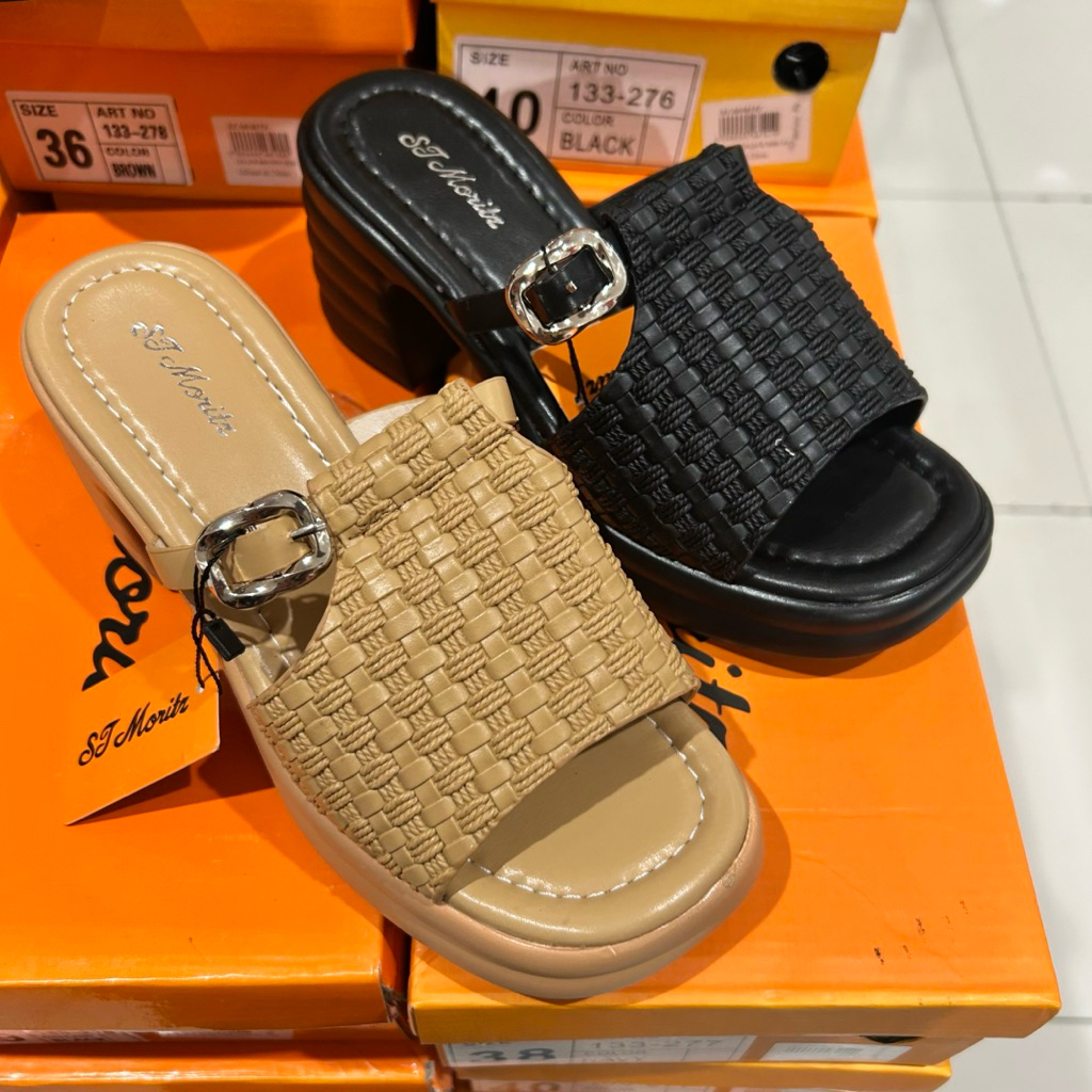 sandal wanita heels 9cm ringan ST.MORITZ original