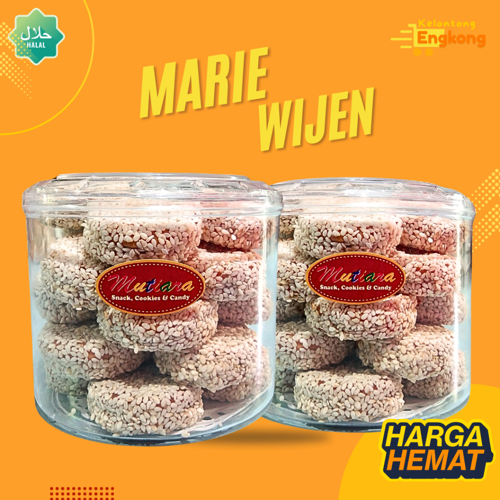 Biskuit Marie Wijen Manis Caramel  250gr Toples – Kue Kering Mari Wijen, Snack Hari Raya