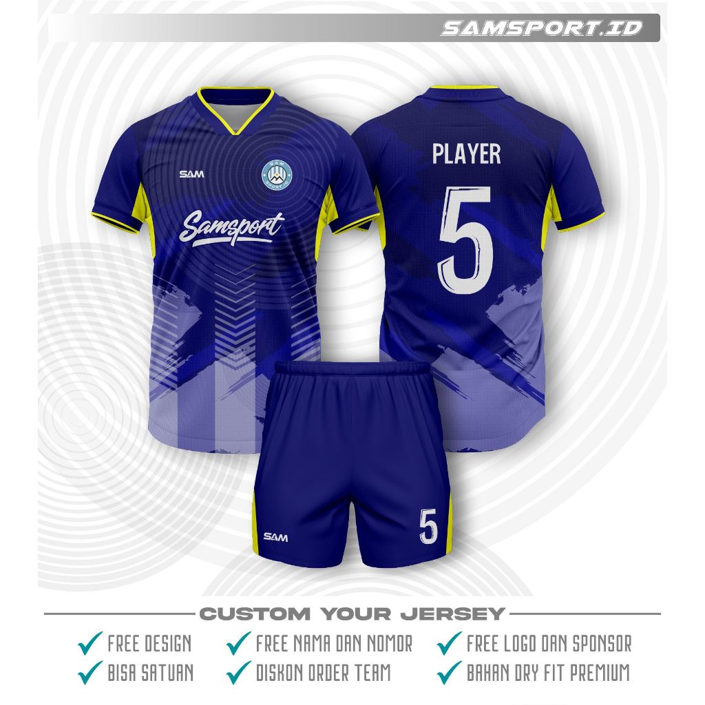 Jersey Bola Custom/Jersey Custom Nama Sendiri/Jersey bola Custom Murah/Jersey Printing Futsal/Baju F