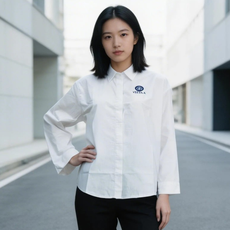 atasan kemeja lengan  panjang bordir untuk wanita/kemeja wanita bordir logo versace (074 kemeja cewe