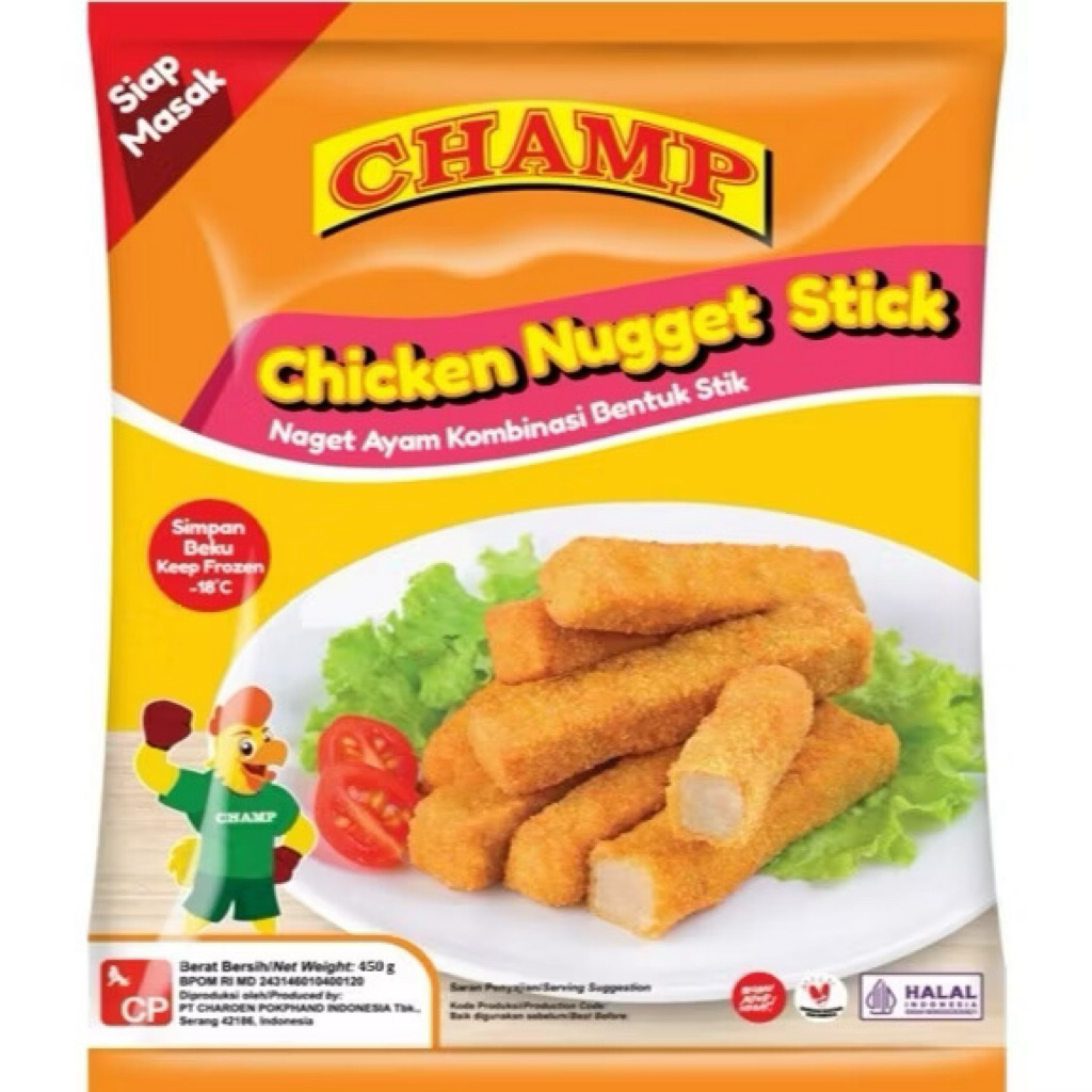 Champ Chicken Nugget  Stick 450 gram Champ Nugget Ayam Stick