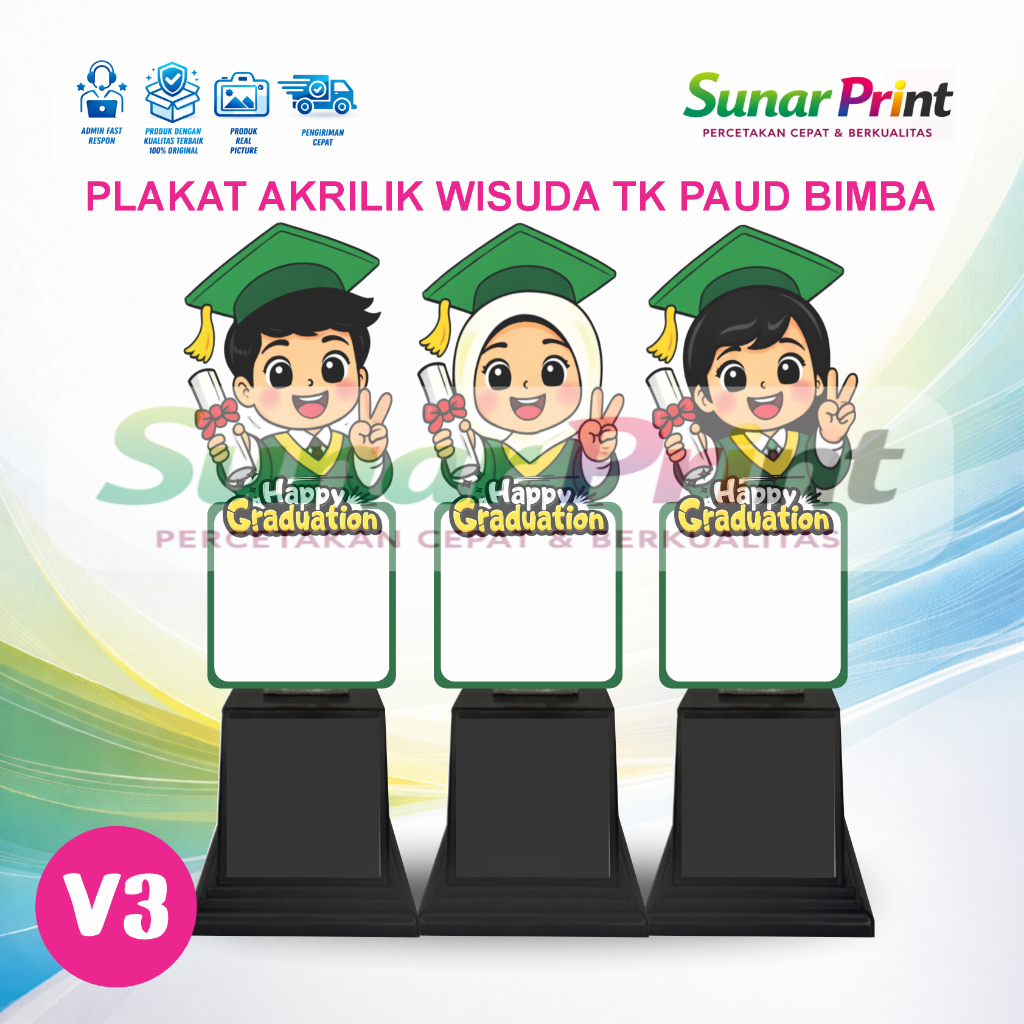 SOUVENIR WISUDA V3 SOUVENIR PLAKAT WISUDA AKRILIK TK/PAUD KENANG KENANGAN WISUDA ANAK