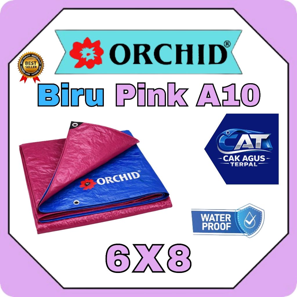 Terpal A10 Orchid 6x8 M Tebal Anti Air - Terpal Jadi Siap Pakai Untuk Kolam Truk Tenda