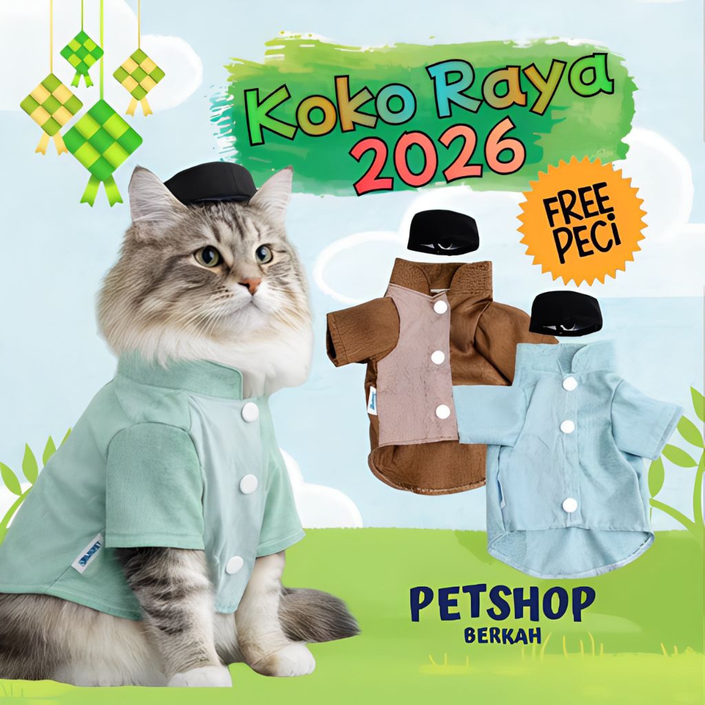 Baju Kucing Cowok Lucu Koko Lebaran 2026
