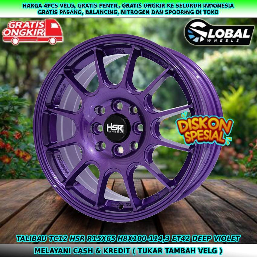 pelek mobil racing hsr ring 15 Brio Soluna Mirage Cooper Mobilio hsr talibau R15