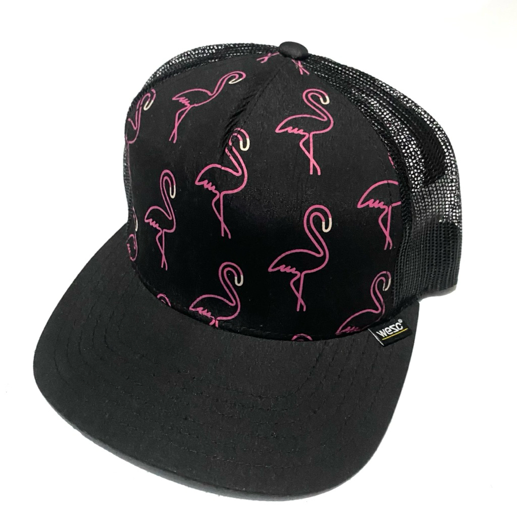 WESC Neon Flamingo Trucker Cap Hitam OSFA