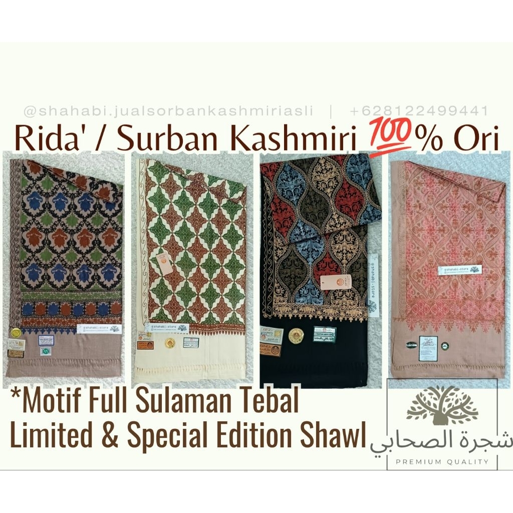 Terlaris | Surban Rida' Kashmiri motif Sulam Limited series / Sorban Kashmiri India Ori / Surban Hab