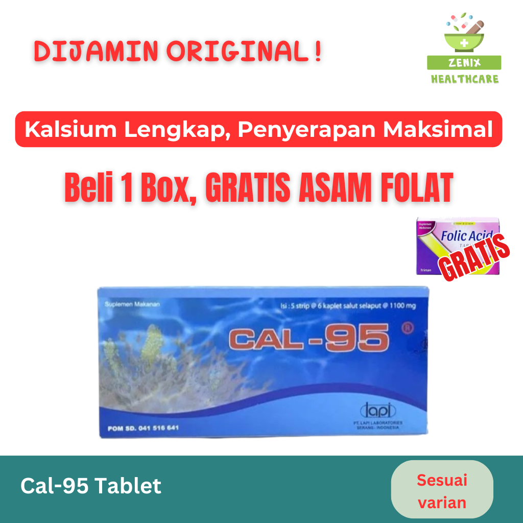 Cal 95 Kaplet – Suplemen Kalsium & Vitamin untuk Ibu Hamil