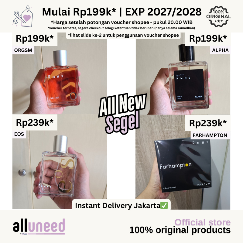 Parfum HMNS Original ORGSM EOS ALPHA FARHAMPTON 100ml Wanita Pria Cewek Cowok New/Preloved ORGASM - 