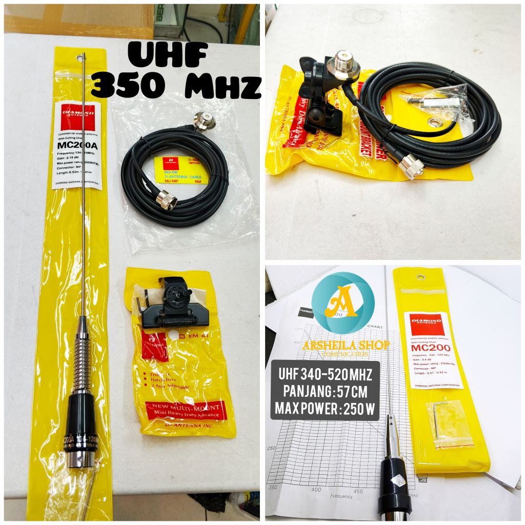 Paket Antena Radio Rig mobil UHF 350 mhz lengkap