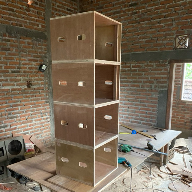 hardcase harkis rak acc ukuran 2U, 3U, 4U, 6U, 8U, 10U, 12U bahan semi meranti 15 mili