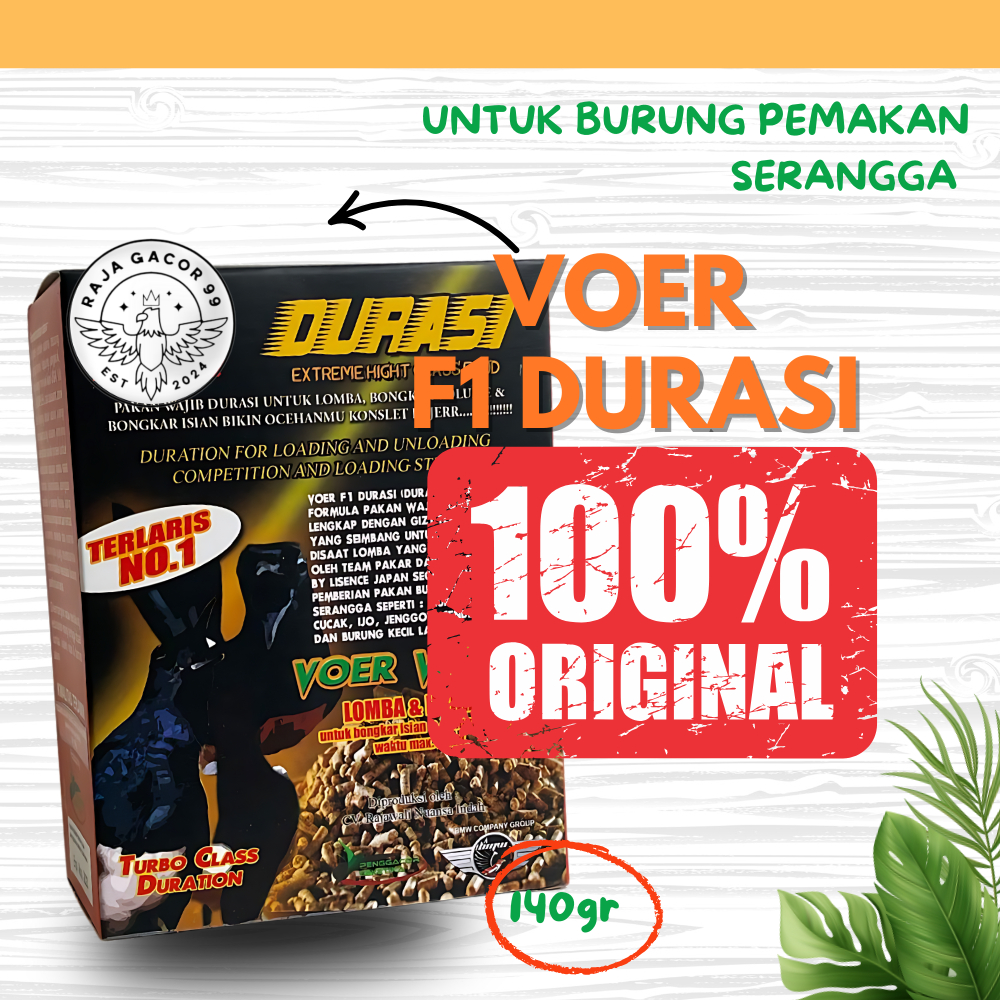 VOER F1 DURASI 140GR Pakan Wajib Lomba Burung Murai semakin Fighter dan Gacor
