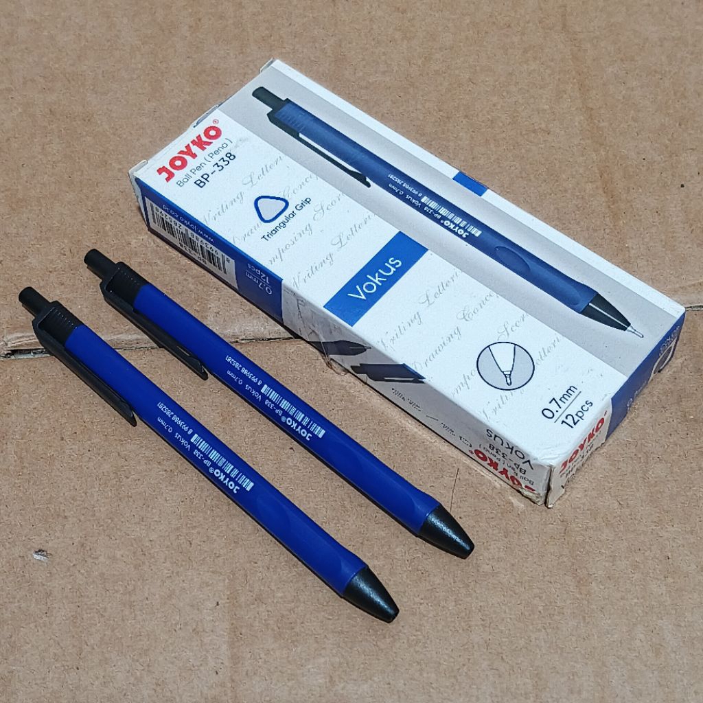1 Pak Pulpen Joyko BP -338 Isi 12 Pcs BIRU
