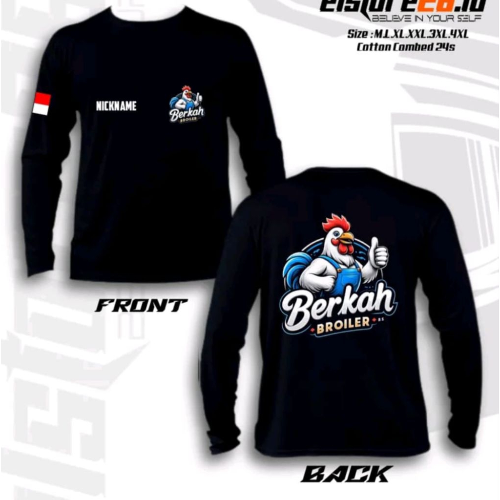 Kaos Lengan Panjang Berkah Broiler T-shirt Unisex
