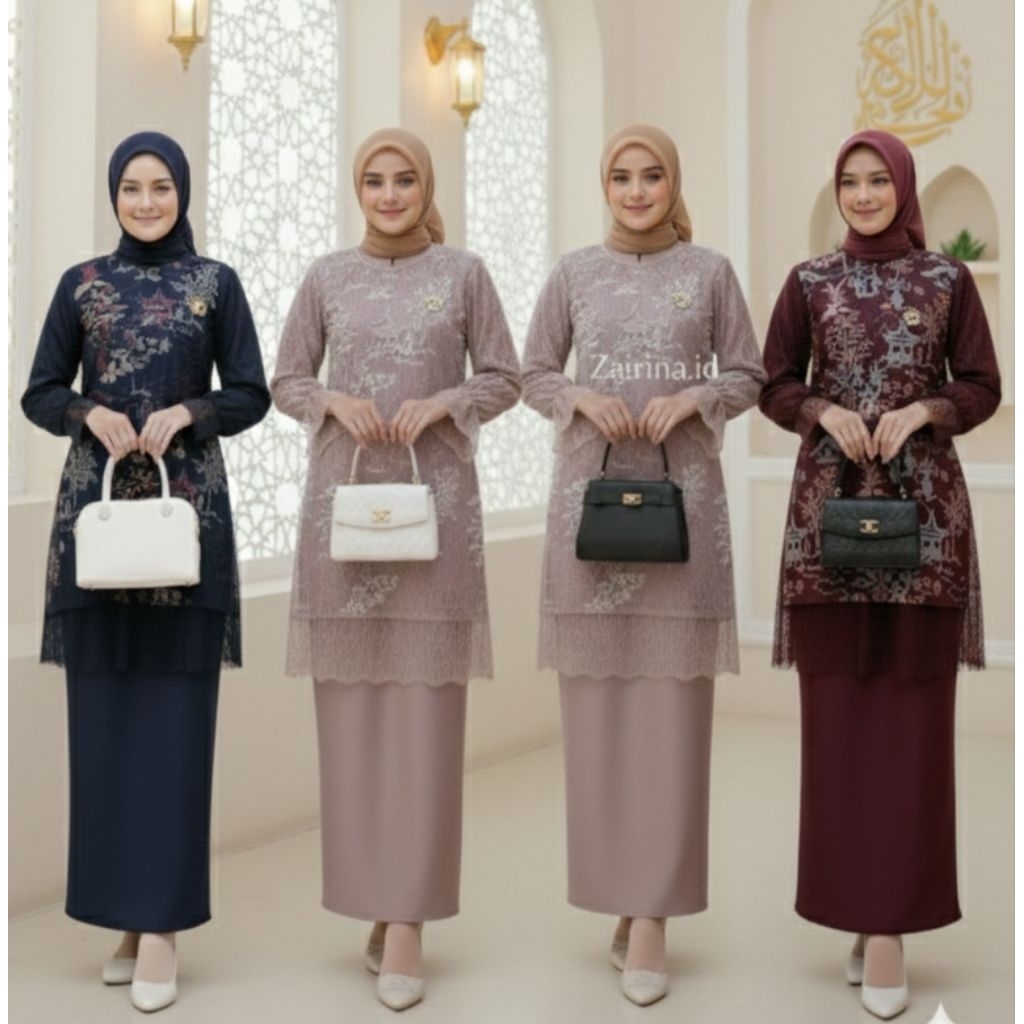 ZAFRINA - Mahera Set Kurung Melayu 3 IN 1 (BLOUSE+ OUTER + ROK )