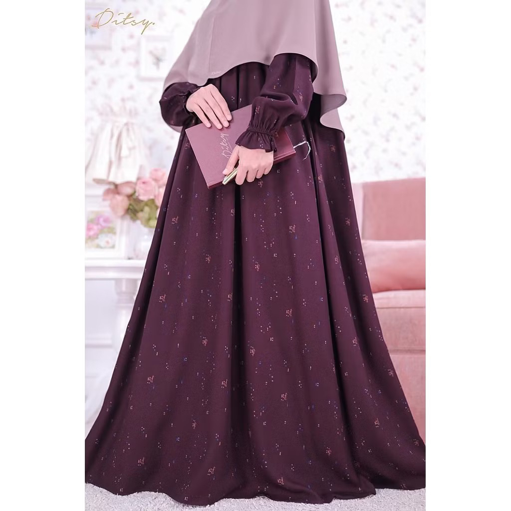 [SIAP KIRIM] SHAE DARK BURGUNDY SIZE S M L XL BY DITSY EDISI FEBRUARI 2026 BATCH 2