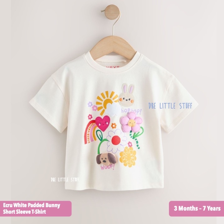 PO N3XT Ecru White Padded TShirt Girl