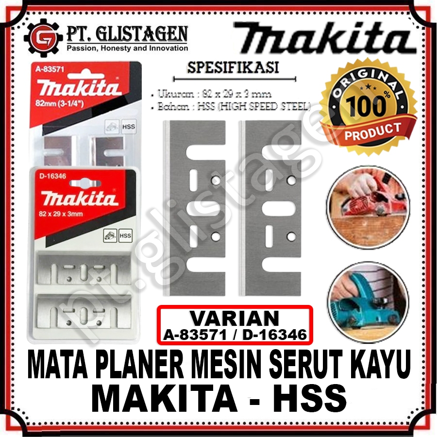 MAKITA Mata Planer Mata Pisau Planer HSS Mata Planer Mesin Serut Kayu HSS ORIGINAL MAKITA