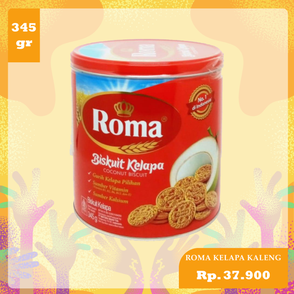 Roma kelapa biskuit kaleng
