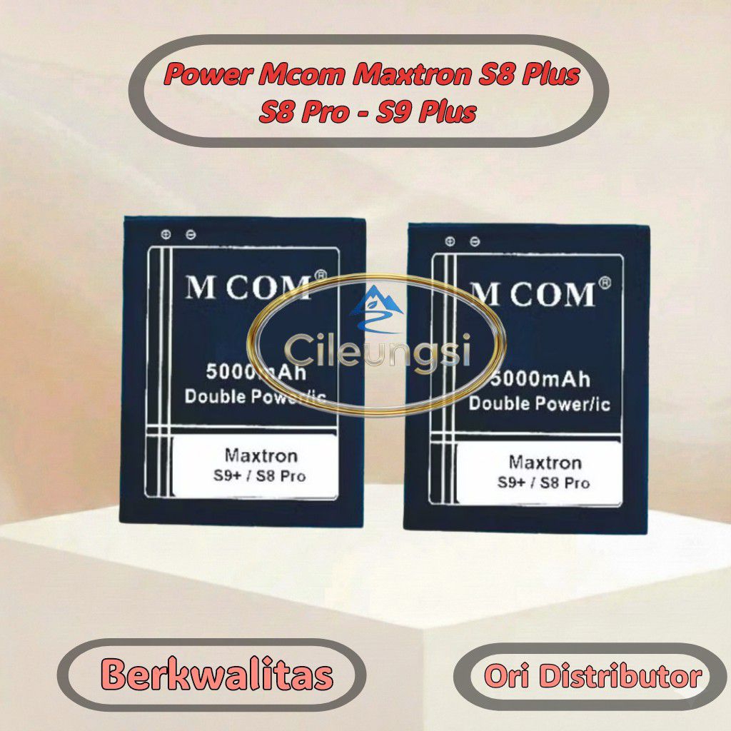 Battery Mcom Maxtron S8 Plus - S8 Pro - S9 Plus Batre Baterai Double Power