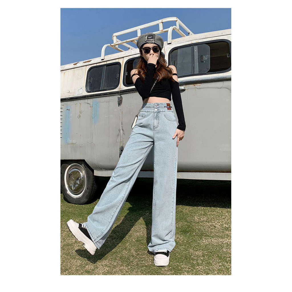 JJ Studio Celana Jeans Wanita Kulot Highwaist Baggy