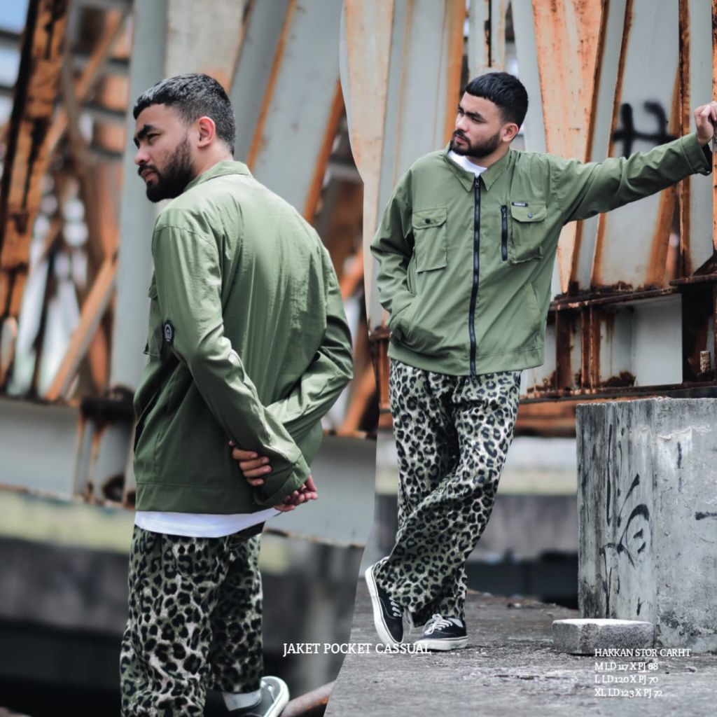 HAKKAN STORE - JAKET OVERSHIRT OVS GREEN - CRINGKLE NILON