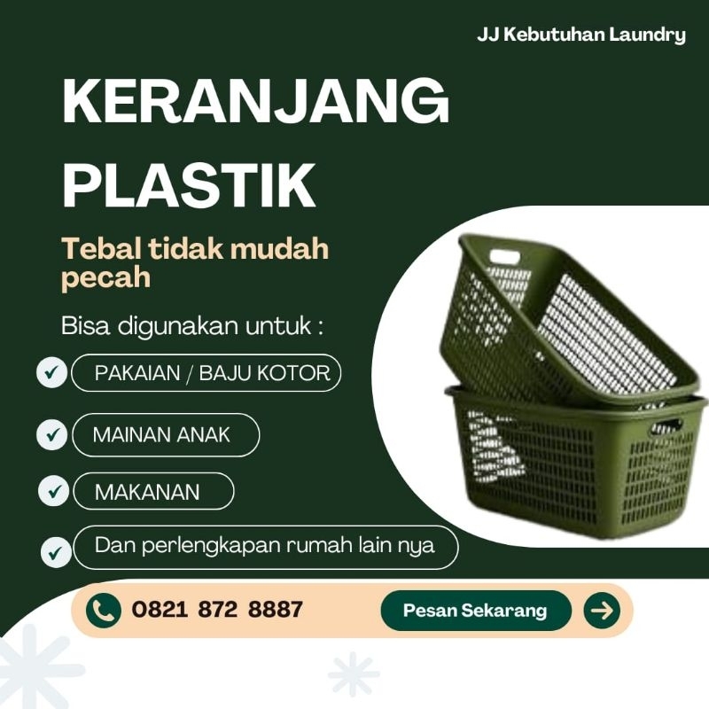 KERANJANG PLASTIK BESAR TEBAL MULTIFUNGSI