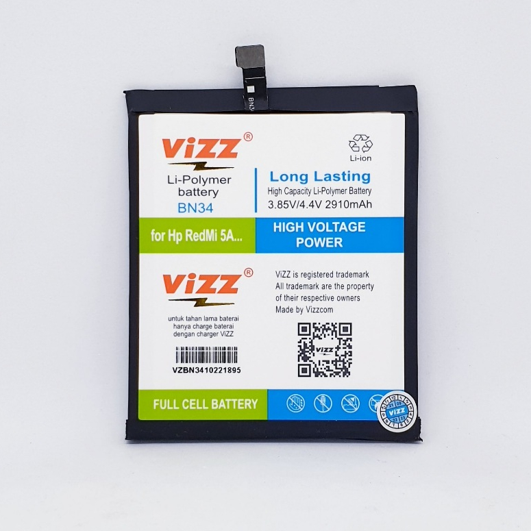Vizz Baterai Xiaomi BN34 Batre Redmi 5A Original VIZZ