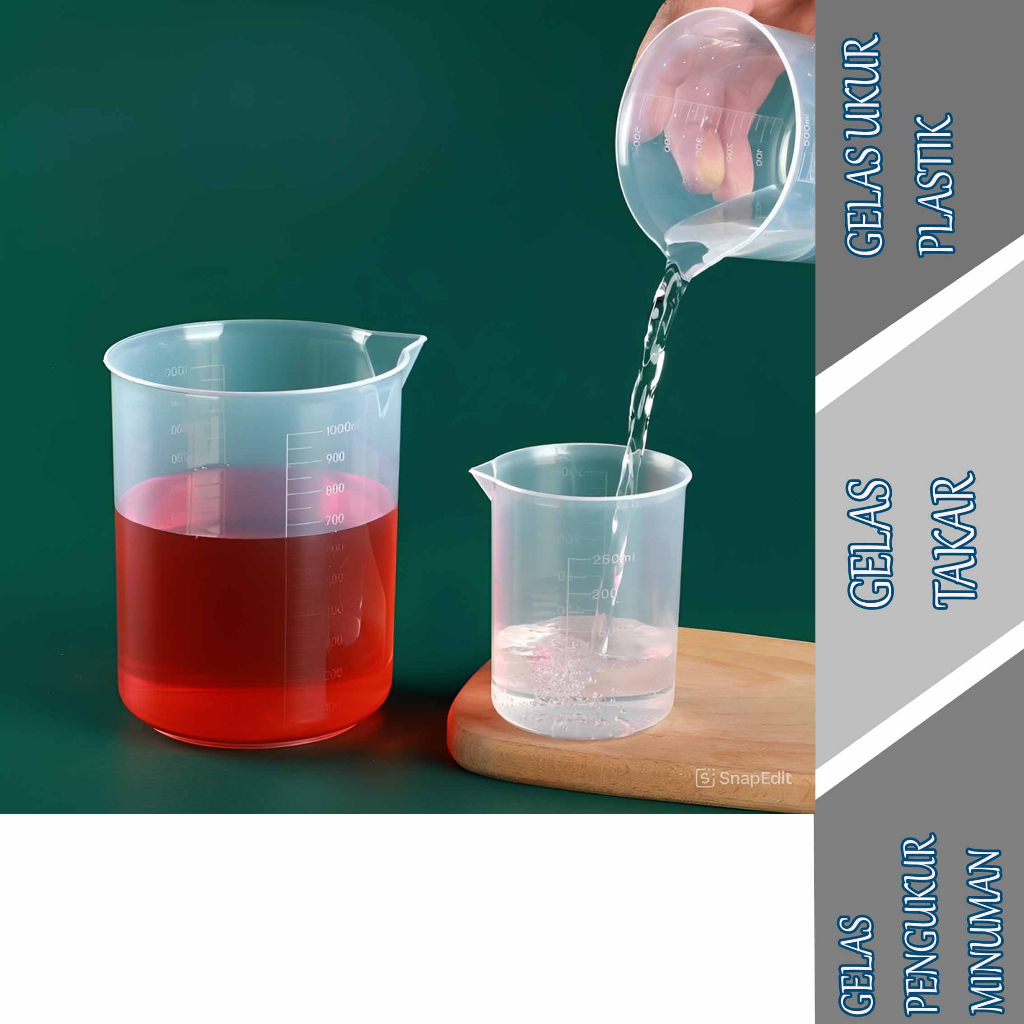 Gelas Takar Pengukur Minuman Serbaguna - Gelas Takar - Gelas Ukur Plastik - 1pcs