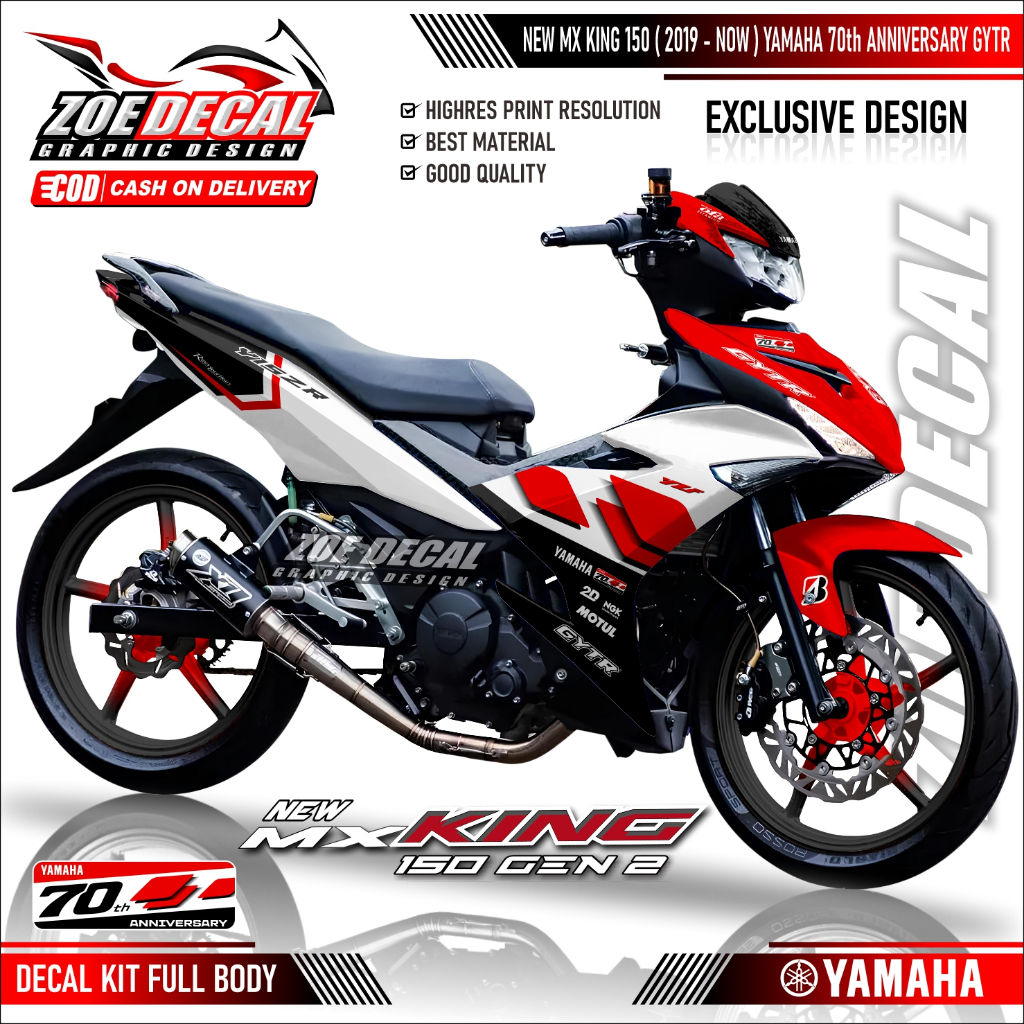 Terbaru Decal Yamaha NEW MX KING 150 Gen 2 Full Body Motif / Livery YAMAHA 70th ANNIVERSARY GYTR