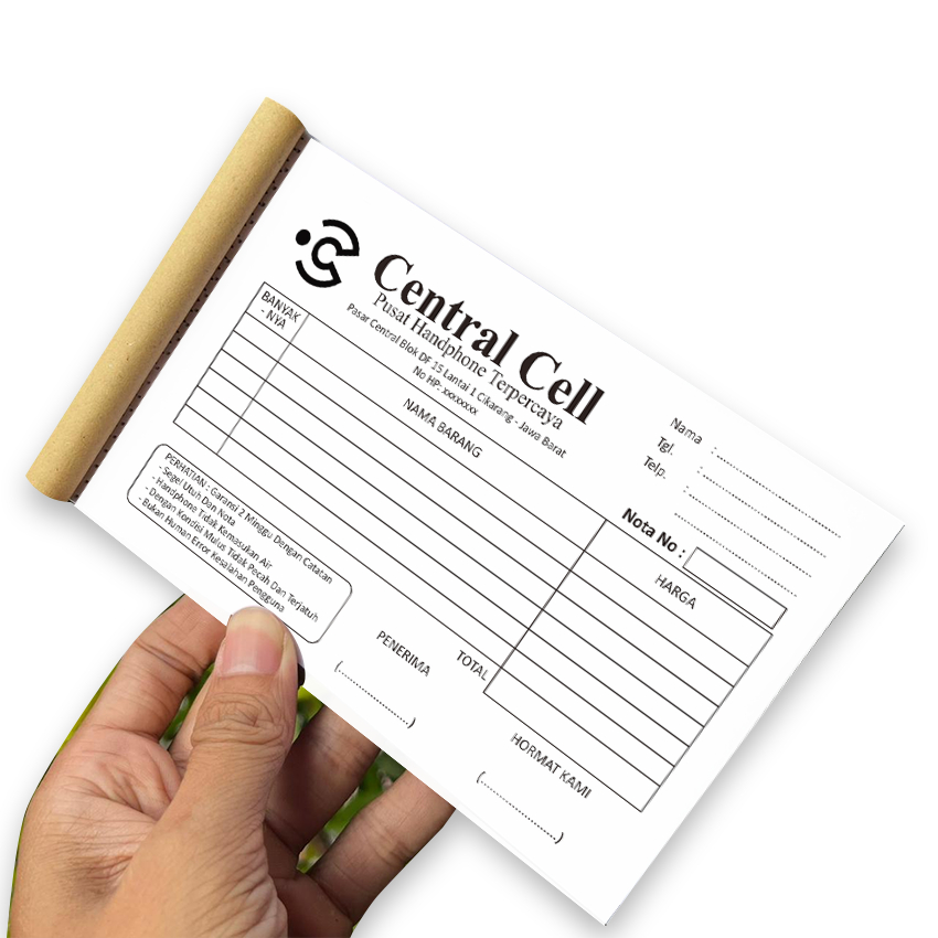 Cetak & desain Nota custom Olshop Penjualan 2ply Rangkap 2 10x16cm