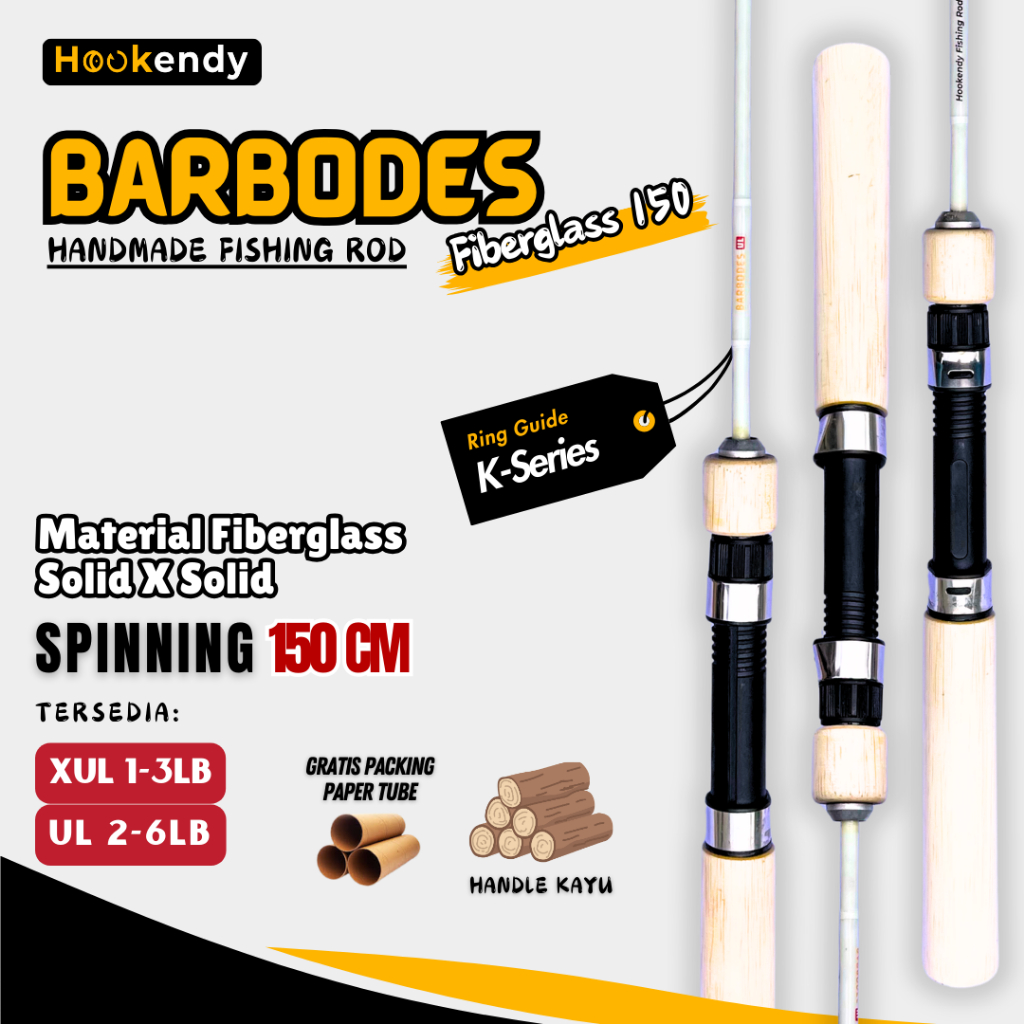 Joran Barbodes Fiberglass Spinning Putih